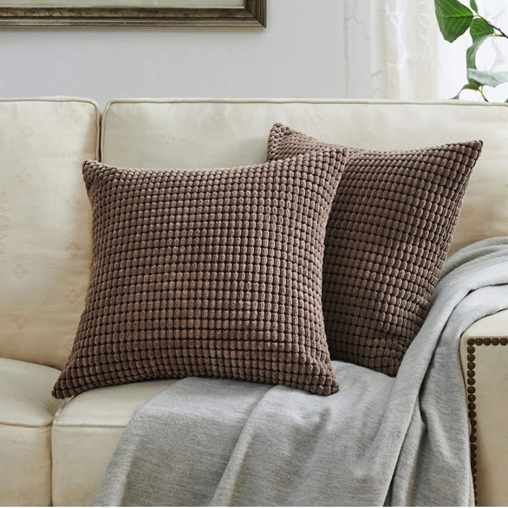 18x18 2pk Brown Pillow Covers
